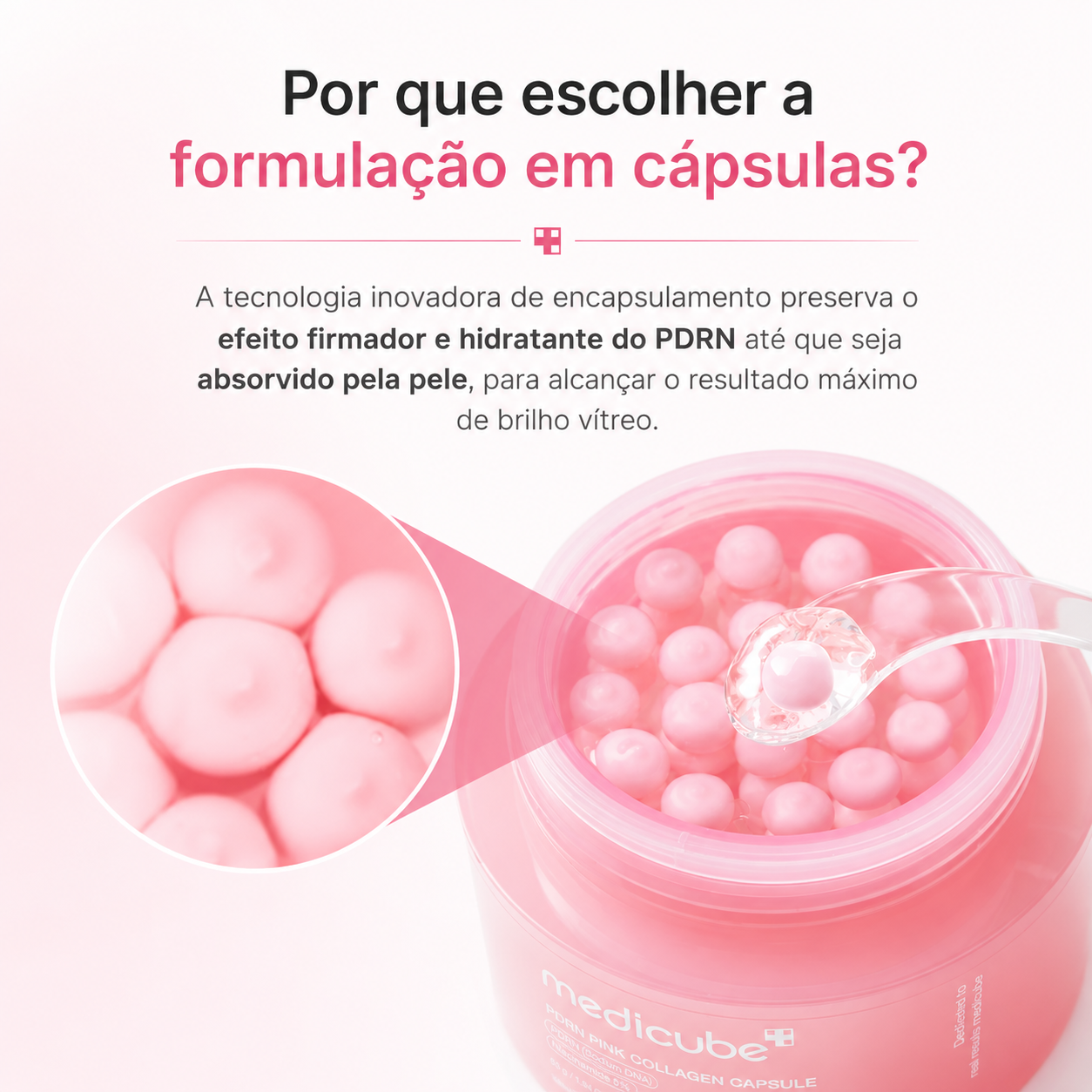 Creme em Cápsulas de Colágeno Rosa com PDRN
